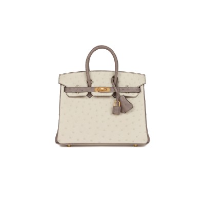 HERMES MASTER BIRKIN 25 OSTRICH BRUSHED GOLD HARDWARE (25*20*13cm) HERMES MASTER BIRKIN 25 OSTRICH BRUSHED GOLD HARDWARE (25*20*13cm)